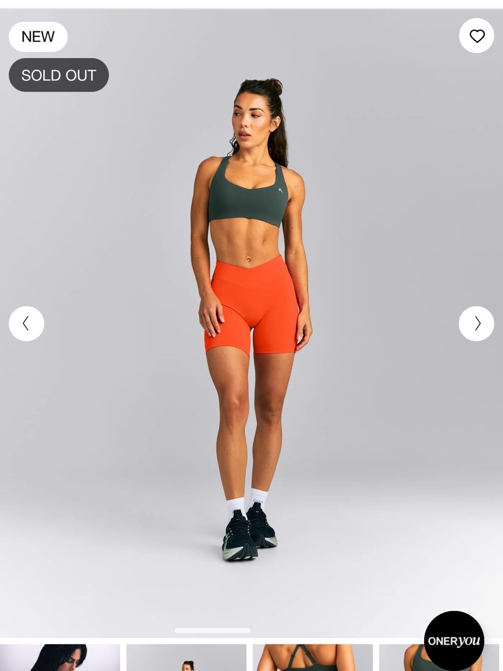 Oner Active Orange High-Waist Bike Shorts